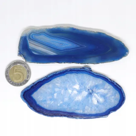 Agat niebieski plaster polerowany podłużny 1szt. dł.7,6-10,7szer. 3,2-5,2cm
