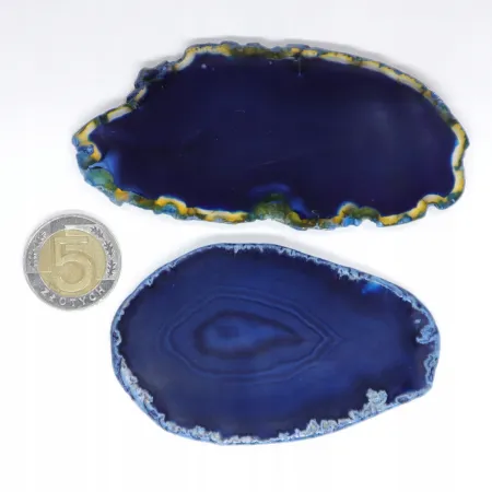 Agat niebieski plaster polerowany podłużny 1szt. dł.7,6-10,7szer. 3,2-5,2cm