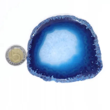 Agat niebieski plaster polerowany owalny XL 1szt.dł. 7,2-9,2 szer.5,5-8,4cm