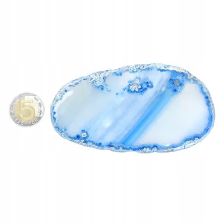 Agat niebieski polerowany podłużny XL 1szt. dł. 8,7-12,3 szer. 4,5-5,9cm