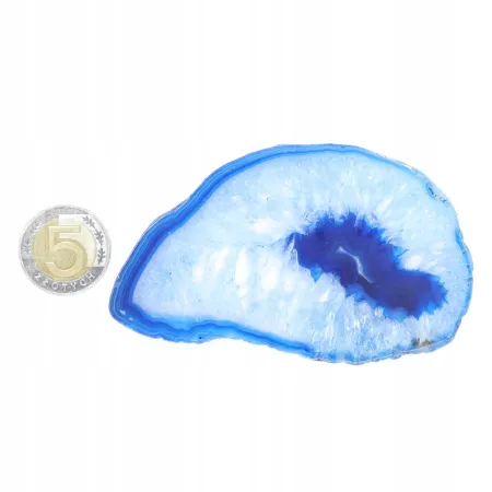Agat niebieski polerowany podłużny XL 1szt. dł. 8,7-12,3 szer. 4,5-5,9cm