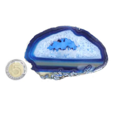 Agat niebieski polerowany podłużny XL 1szt. dł. 8,7-12,3 szer. 4,5-5,9cm
