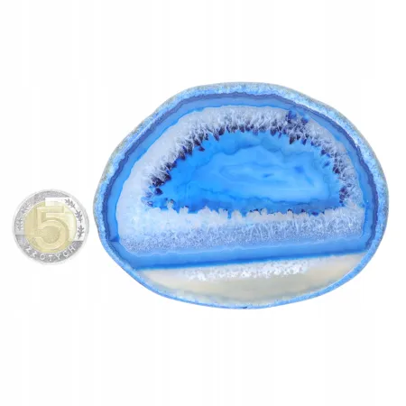 Agat niebieski polerowany podłużny XXL 1szt. dł. 8,5-10,4 szer. 6,7-8,4cm