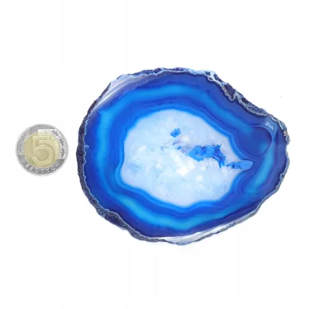 Agat niebieski polerowany podłużny XXL 1szt. dł. 8,5-10,4 szer. 6,7-8,4cm