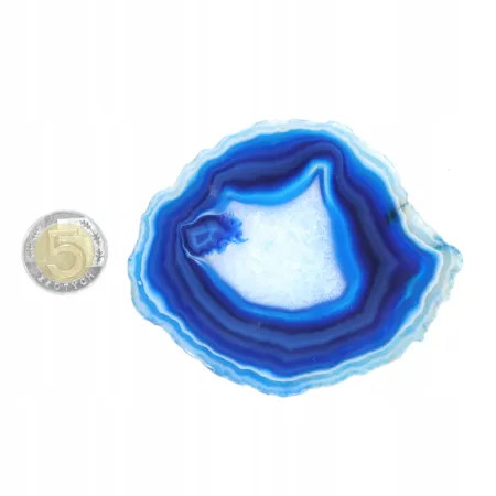 Agat niebieski polerowany podłużny XXL 1szt. dł. 8,5-10,4 szer. 6,7-8,4cm