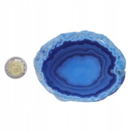 Agat niebieski polerowany podłużny XXL 1szt. dł. 8,5-10,4 szer. 6,7-8,4cm