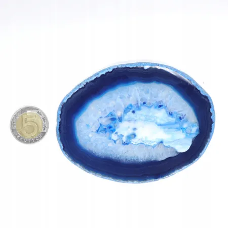 Agat niebieski polerowany podłużny XXL 1szt. dł. 8,5-10,4 szer. 6,7-8,4cm