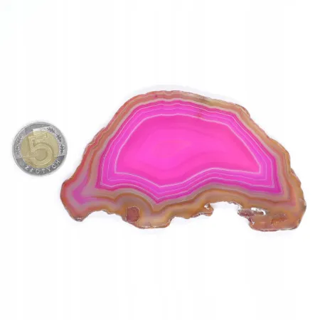 Agat różowy plaster polerowany JUMBO 1 szt. dł. 10,2-13,9 szer. 5-6,1cm
