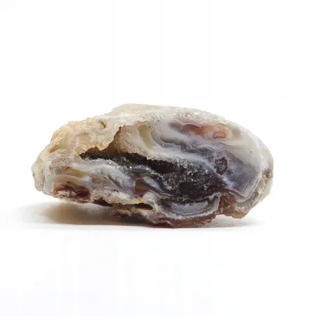 Agat feather agate geoda cięta kryształ naturalny 50gr 1szt