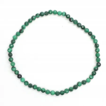 Bransoletka malachit kamień naturalny kulka fasetowana 3mm