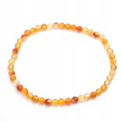 Bransoletka fasetowana, Karneol - 4mm