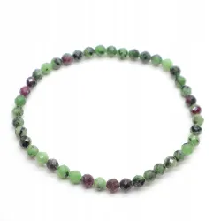 Bransoletka fasetowana, Zoisyt z Rubinem - 4mm