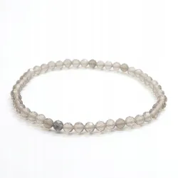 Bransoletka fasetowana, kwarc dymny - 4mm