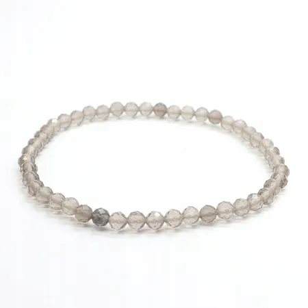 Bransoletka fasetowana, kwarc dymny - 4mm