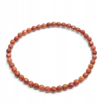 Bransoletka fasetowana, Jaspis czerwony - 4mm