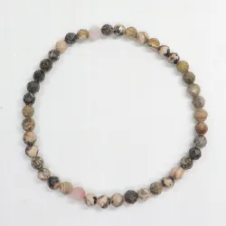 Bransoletka fasetowana, Rodonit- 4mm