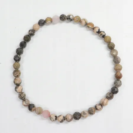 Bransoletka fasetowana, Rodonit- 4mm