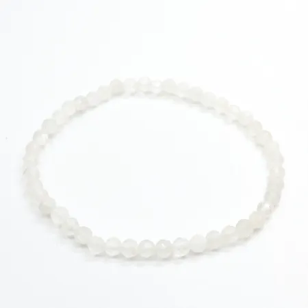 Bransoletka fasetowana, Kamień księżycowy- 4mm