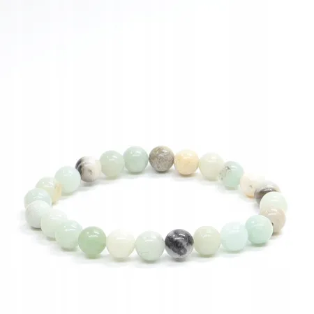 Bransoletka Amazonit z Chin kamień czakry naturalny kulka 8mm, Elegancka