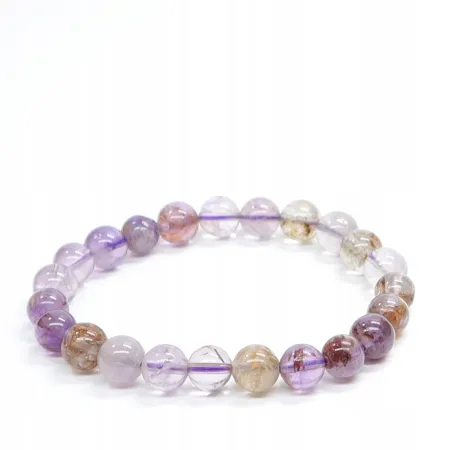 Bransoletka Ametyst Fantom: Naturalny kamień, 8mm kulka