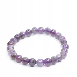 Bransoletka Ametyst Jakość B: Naturalny kamień, 8mm kulka