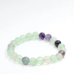 Bransoletka z Fluorytu tęczowego: Kamień naturalny - kulka 8mm