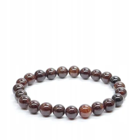 Bransoletka granat pomarańczowy: Naturalny kamień, 8mm kulka