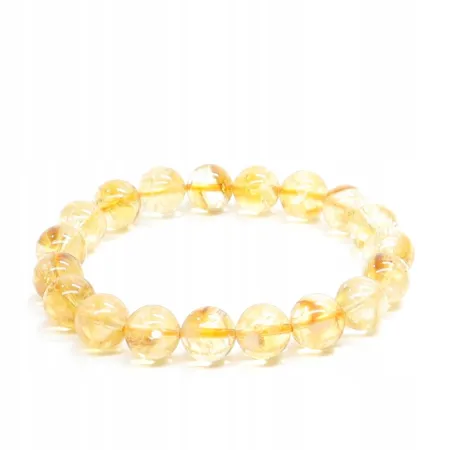 Bransoletka Cytryn kamień naturalny kulka 10mm