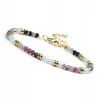 Bransoletka damska zapinana Kamienie naturalne - TURMALIN - AKWAMARYN