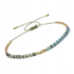 BRANSOLETKA SZCZĘŚCIA DAMSKA Z KAMIENI NATURALNYCH - APATYT - TURKUS