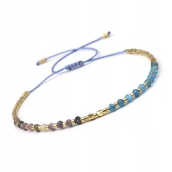 BRANSOLETKA DAMSKA Z KAMIENI NATURALNYCH - APATYT - TURMALIN KOLOROWY